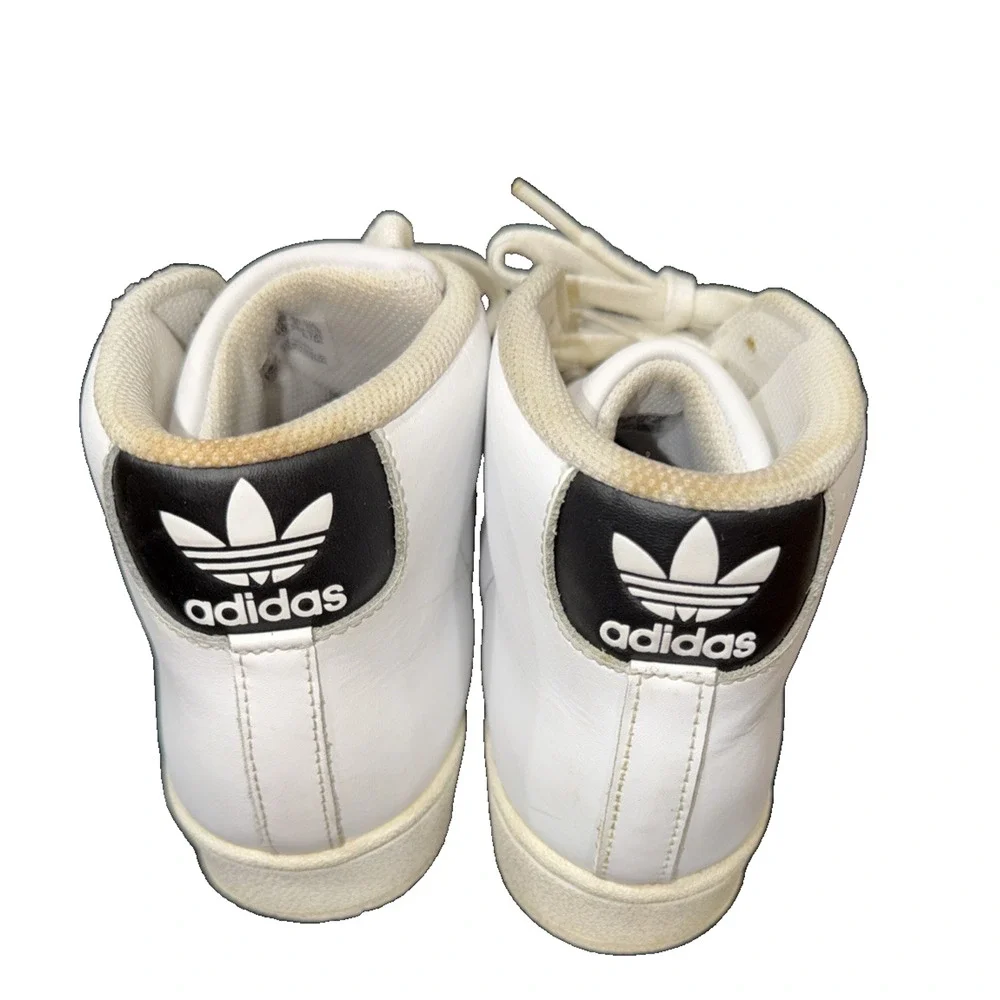 Adidas Pro Model Mid J White Black Sneakers 7Y Women 8 S85962